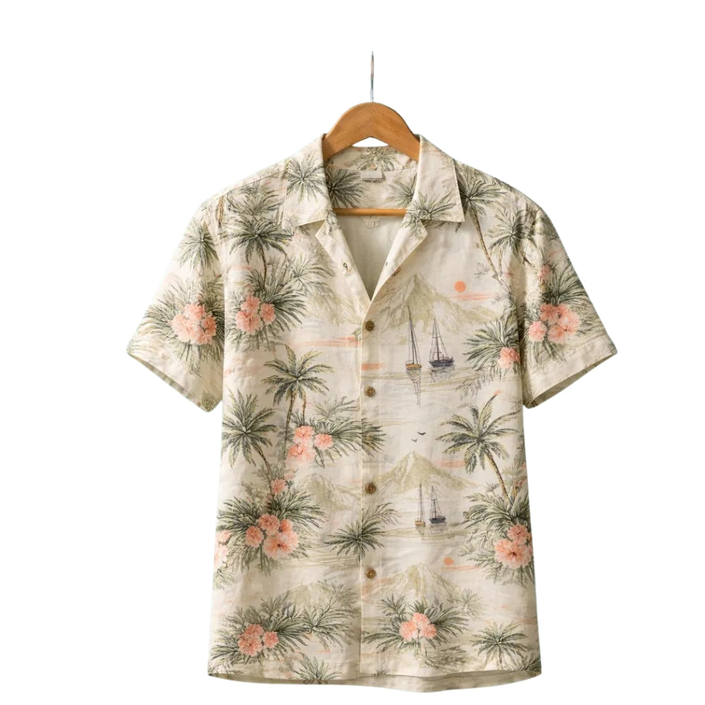 Palm Tree Tropical Hawaiian Matching Family Shirts, Beach Vacation Family Hawaiian Shirts ET0544