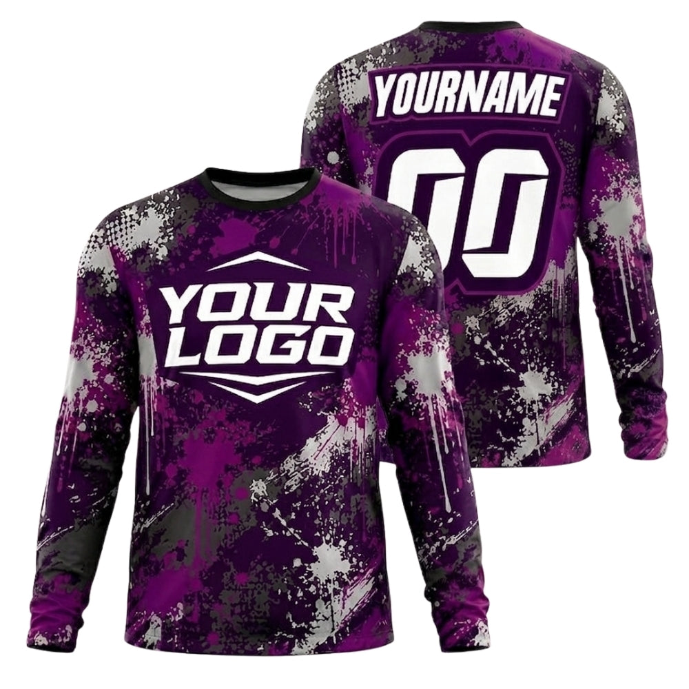 Custom Logo Motocross Long Sleeve Jersey For Men, Custom Logo Dirt Bike Shirts ME0066