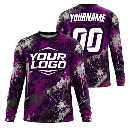 Custom Logo Motocross Long Sleeve Jersey For Men, Custom Logo Dirt Bike Shirts ME0066