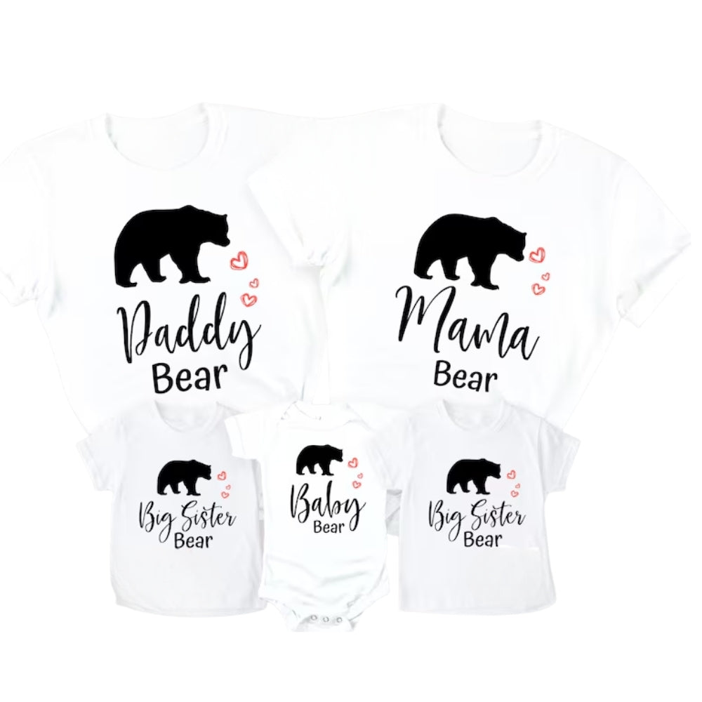 Custom Matching Family Bear T Shirts, Personalized Bear Family Shirts ET0305