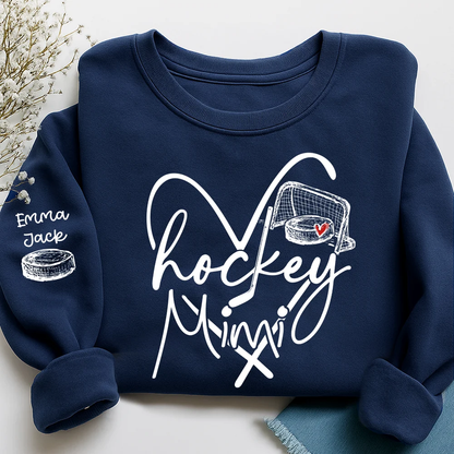 Personalized Hockey Mimi Sweatshirt Grandkids Names, Custom Hockey Grandmother Sweatshirt 2D1020