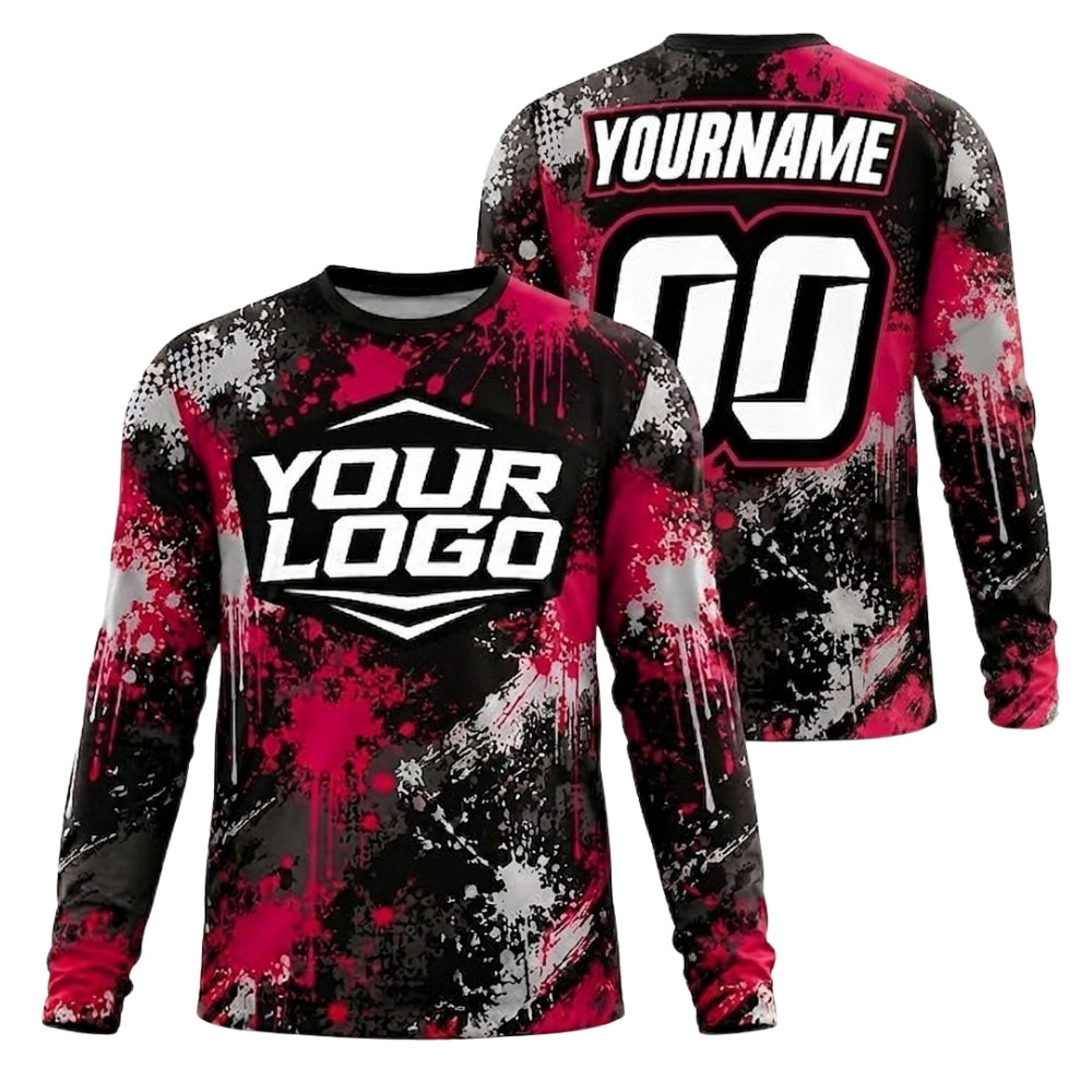 Custom Logo Motocross Long Sleeve Jersey For Men, Custom Logo Dirt Bike Shirts ME0066