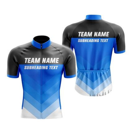 Custom Black Blue And White Cycling Short Sleeve Men Jerey For Team, Custom Team Cycling Jerseys CG0502