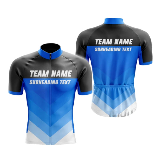 Custom Black Blue And White Cycling Short Sleeve Men Jerey For Team, Custom Team Cycling Jerseys CG0502