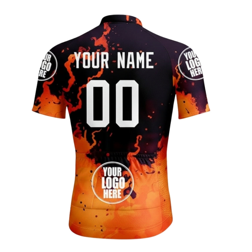 Custom Flame Short Sleeve Cycling Jersey With Logo For Mens, Men's Custom Team Cycling Jerseys CZ0067