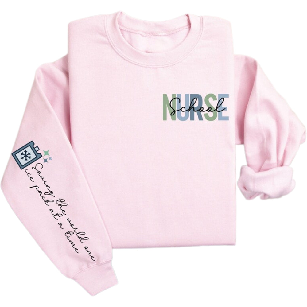 Saving the World One Ice Pack At A Time Sweatshirt, School Nurse Sweatshirt 2D0405