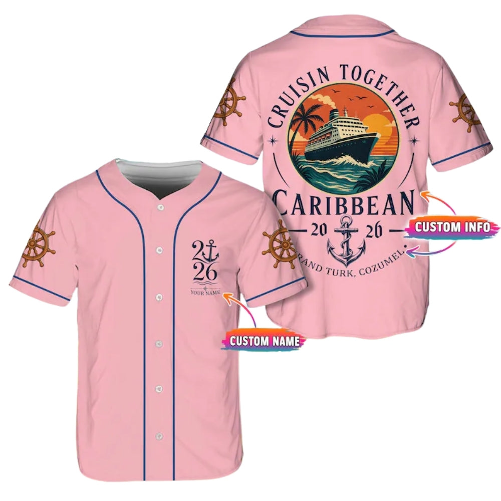 Custom Cruisin Together Caribbean Matching Family Baseball Jersey, Custom Cruise Trip Family Baseball Shirts ET0723