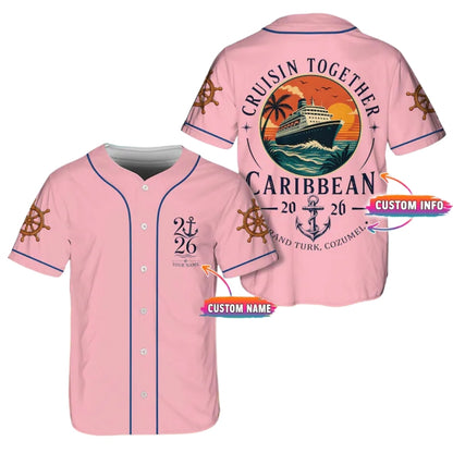Custom Cruisin Together Caribbean Matching Family Baseball Jersey, Custom Cruise Trip Family Baseball Shirts ET0723