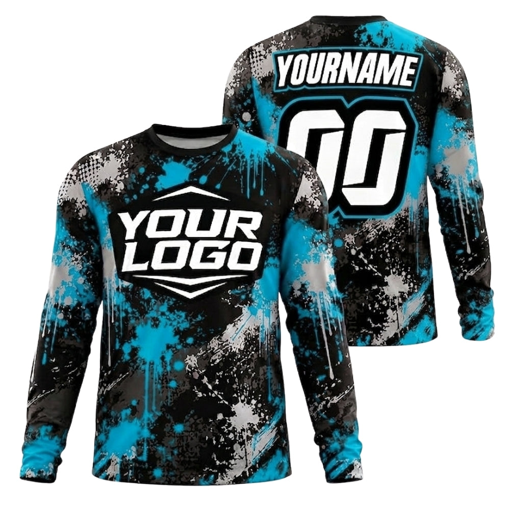 Custom Logo Motocross Long Sleeve Jersey For Men, Custom Logo Dirt Bike Shirts ME0066
