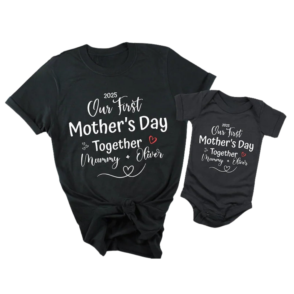 Our First Mother's Day Together Custom Matching T Shirts, Custom 1st Mother Day Family Shirts ET0306