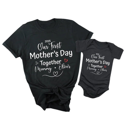 Our First Mother's Day Together Custom Matching T Shirts, Custom 1st Mother Day Family Shirts ET0306