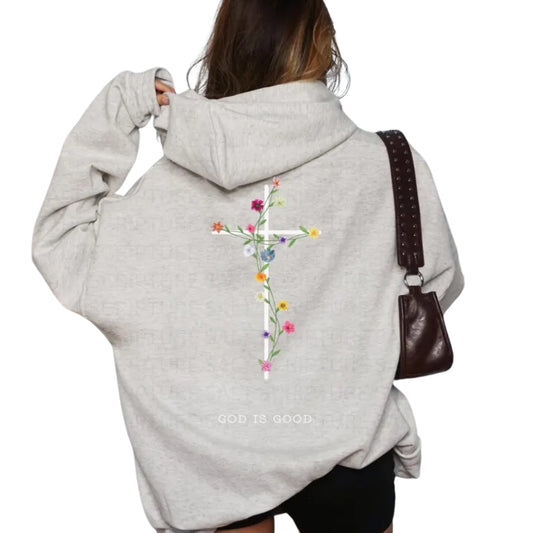 God Is Good Floral Cross Faith Sweatshirt, Christian Jesus Sweatshirt 2D0299
