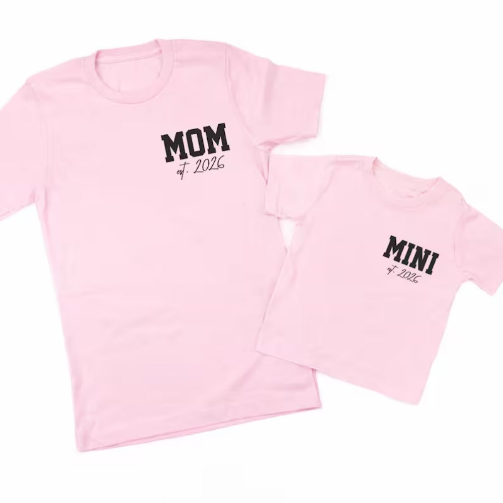 Custom Year Pregnancy Announcement Family T Shirts, Custom Matching Family Shirts To Announce Pregnancy ET0157