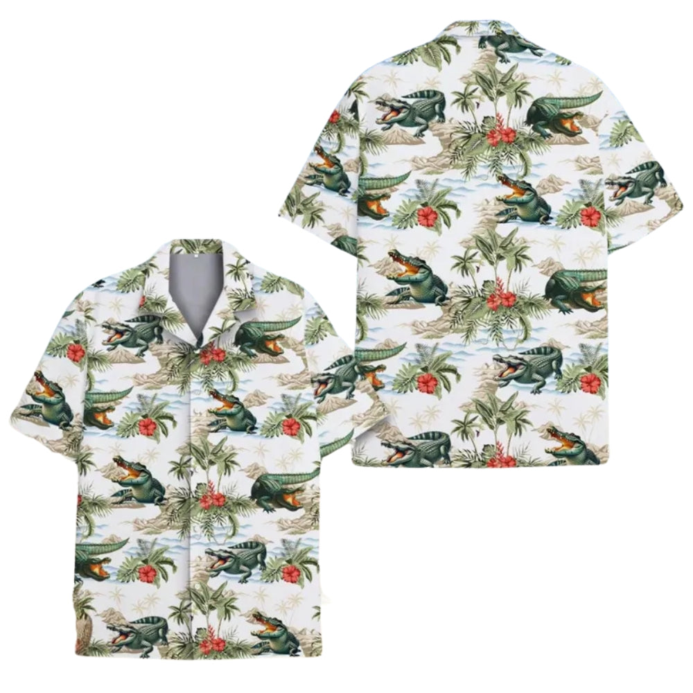 Tropical Alligator Matching Family Hawaiian Shirts, Alligator Matching Hawaiian Shirts For Family ET0545