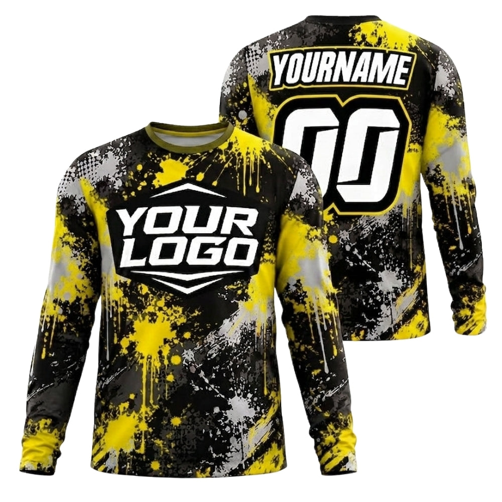Custom Logo Motocross Long Sleeve Jersey For Men, Custom Logo Dirt Bike Shirts ME0066