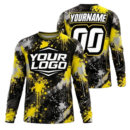 Custom Logo Motocross Long Sleeve Jersey For Men, Custom Logo Dirt Bike Shirts ME0066