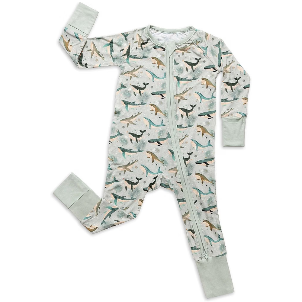 Whale Ocean Baby Romper Zipper Convertible, Whale Lover Baby Romper Convertible BB0439