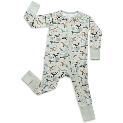 Whale Ocean Baby Romper Zipper Convertible, Whale Lover Baby Romper Convertible BB0439
