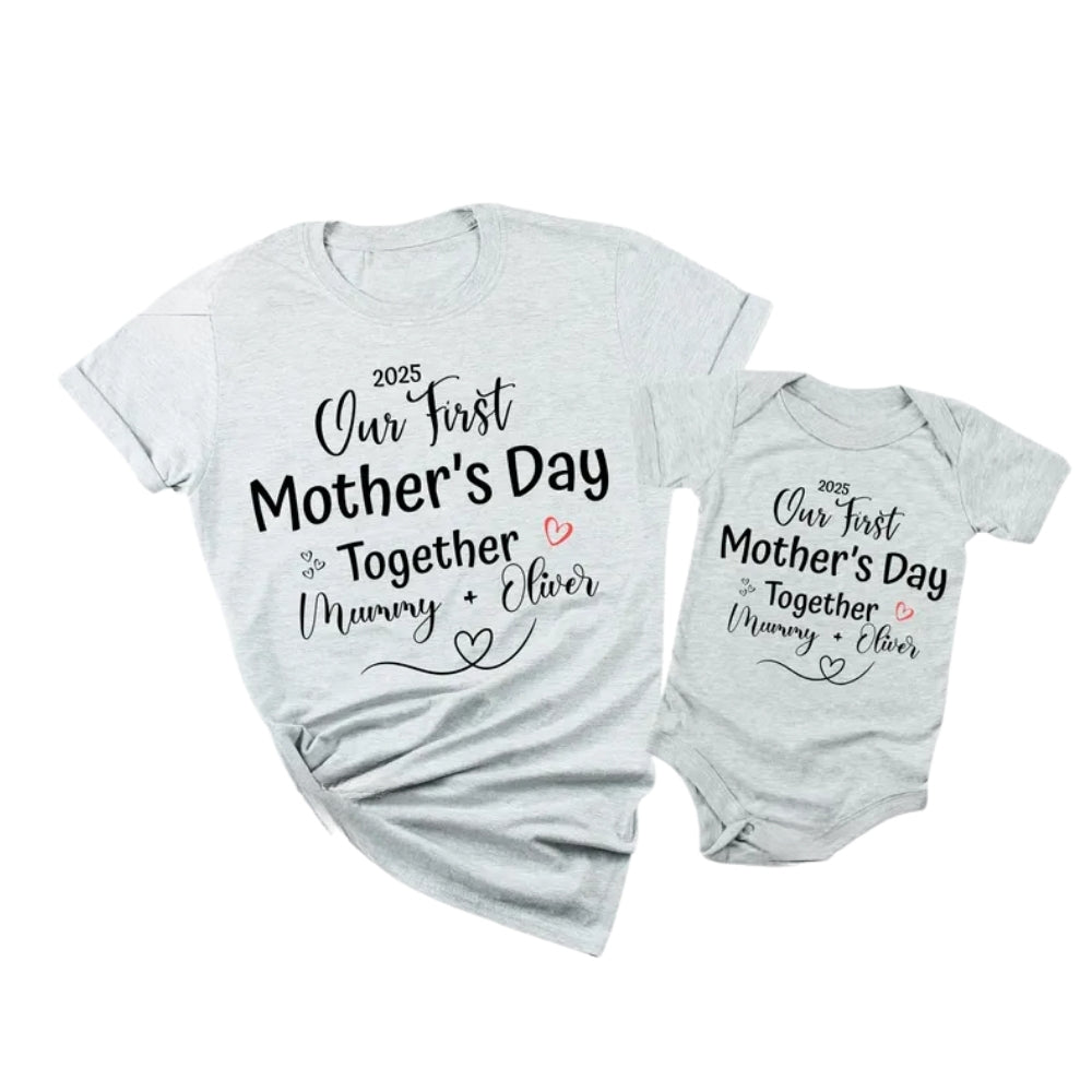 Our First Mother's Day Together Custom Matching T Shirts, Custom 1st Mother Day Family Shirts ET0306