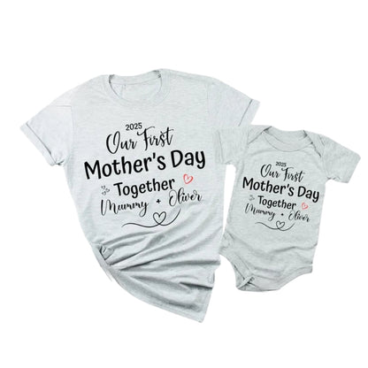 Our First Mother's Day Together Custom Matching T Shirts, Custom 1st Mother Day Family Shirts ET0306