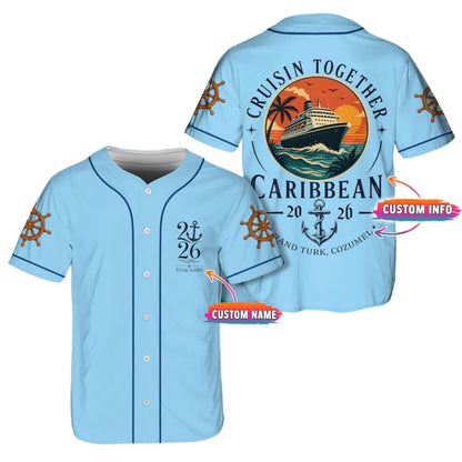 Custom Cruisin Together Caribbean Matching Family Baseball Jersey, Custom Cruise Trip Family Baseball Shirts ET0723