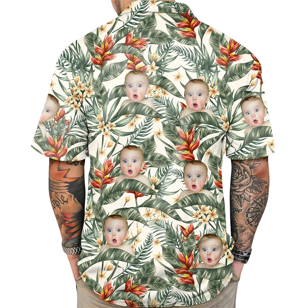 Custom Faces Tropical Hawaiian Shirt For Men Women, Custom Photo Tropical Hawaiian Shirts HE0487