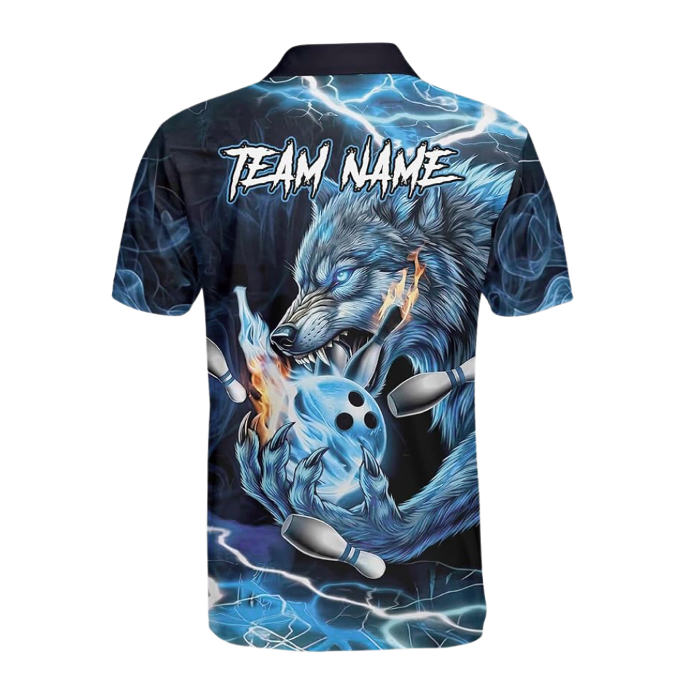 Custom Wolf Bowling Polo Shirt For Men, Custom Team Wolf Bowling Shirt BZ0773