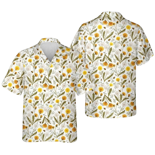Dandelion Flower Hawaiian Shirts For Women, Floral Hawaiian Shirts HE0529