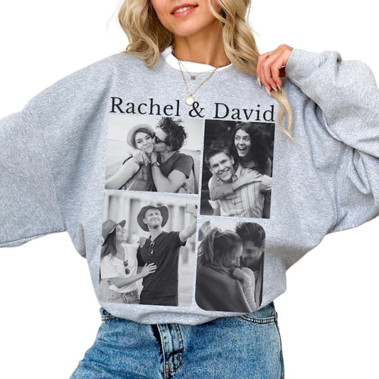 Custom Couples Photo Collage Sweatshirt, Custom Valentine's Day Sweatshirt 2D0854