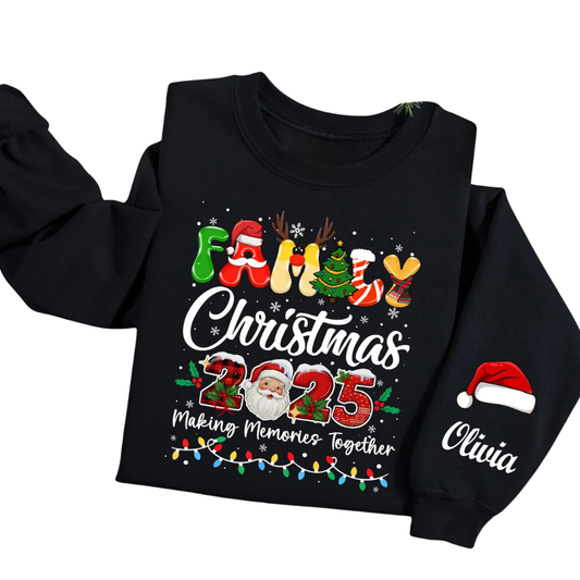 Family Christmas Making Memories Togther Matching Sweashirt, Personalized Christmas Family Sweatshirts ET1342