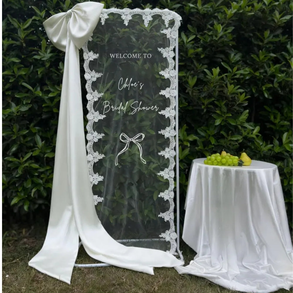 Personalized Lace Welcome Bridal Shower Banner, Custom Lace Welcome Banner For Bridal Party WD0240