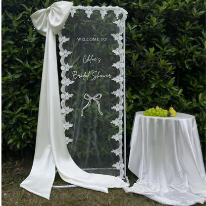 Personalized Lace Welcome Bridal Shower Banner, Custom Lace Welcome Banner For Bridal Party WD0240