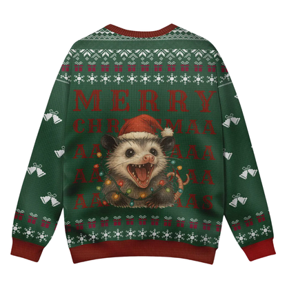 Overstimulated But Festive Possum Ugly Christmas Sweater, Funny Christmas Sweatshirt For Possum Lover 2D1227