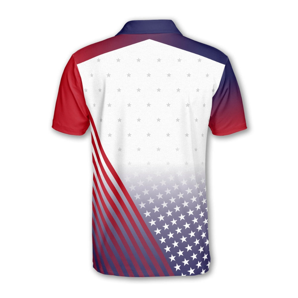 250th Anniversary USA Flag Golf Polo Shirt Mens, Patriotic Golf Shirt For Independence Day GE0326