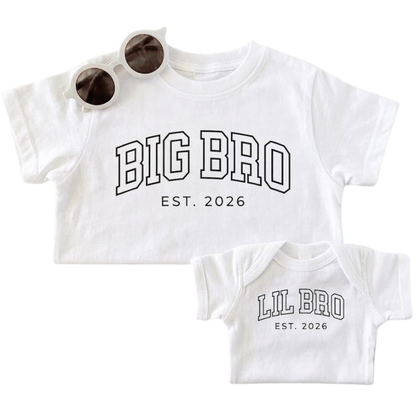 Big Brother Again Custom Year Sibling Baby Reveal Matching T Shirt, Custom Pregnancy Announcement Sibling Shirts ET1262
