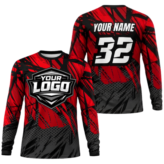 Custom Logo Racing Dirt Bike Long Sleeve Jersey For Men, Personalized Dirt Bike Shirts With Logo ME0074