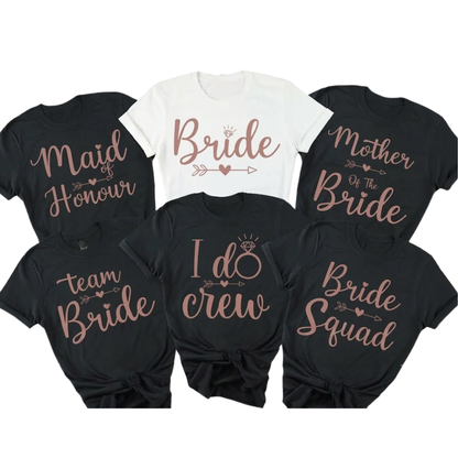 Bride Shower Party Matching T Shirts, Maid Of Honor Team Bride Bride Squad Matching Bridal Party Shirts ET1028