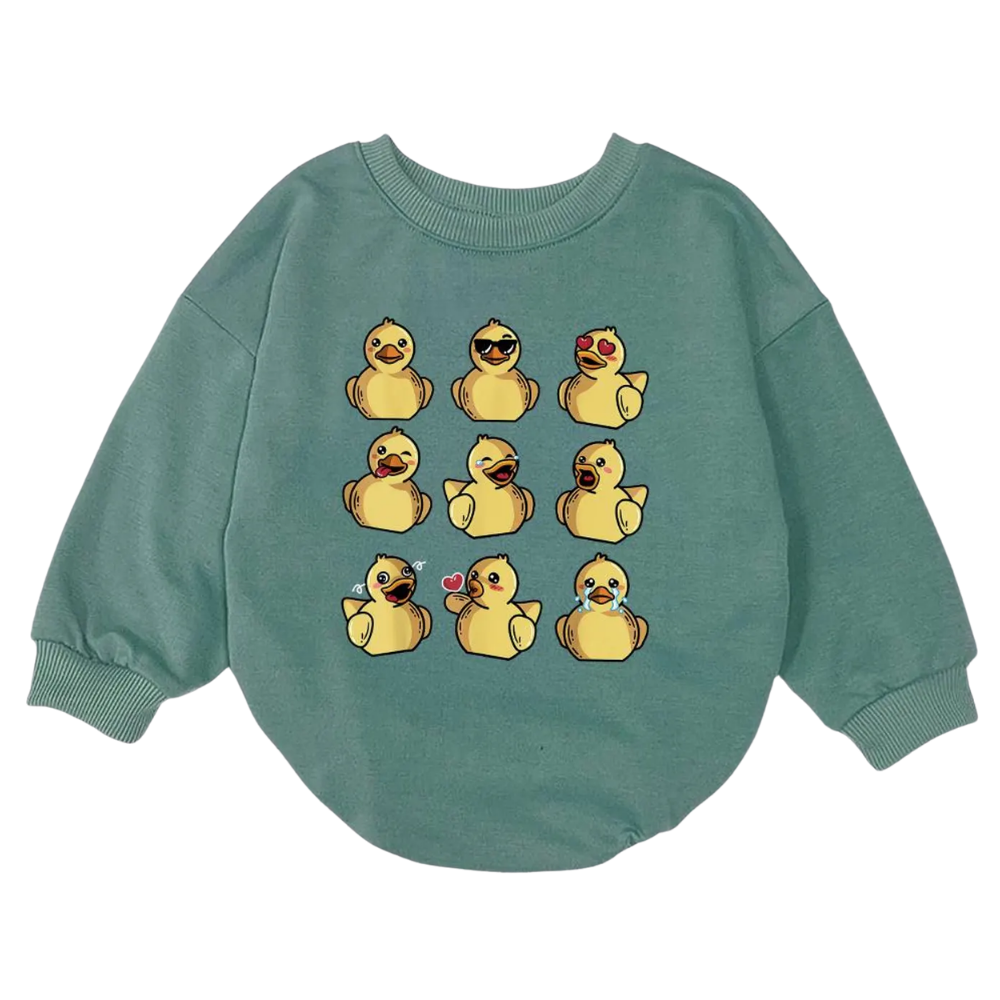 Fun Rubber Duck Baby Romper Sweatshirt, Duck Lover Baby Romper Sweatshirt BB0109