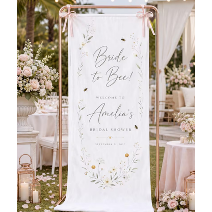 Bridal To Bee Custom Bridal Shower Fabric Welcome Banner, Custom Bridal Party Welcome Sign WD0484