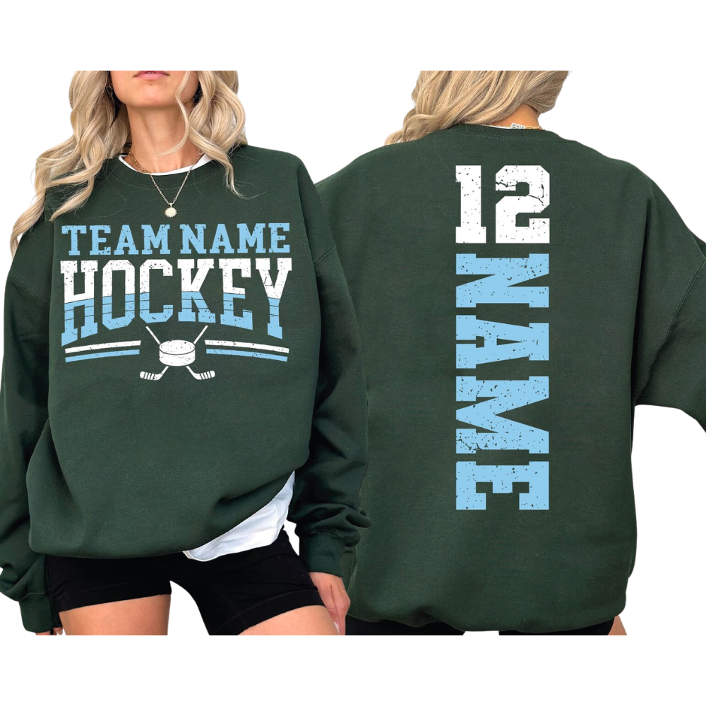 Custom Team Hockey Sweatshirt With Name And Number, Personalized Hockey Team Sweatshirt 2D1244