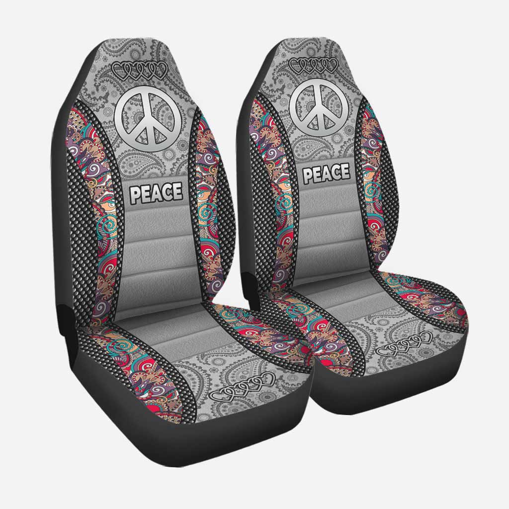 Peace Hippie All Over Print On Car Seat Covers, Hippie Front Car Seat Cover SO0005