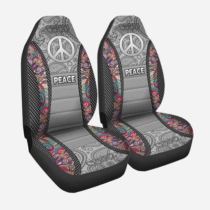 Peace Hippie All Over Print On Car Seat Covers, Hippie Front Car Seat Cover SO0005