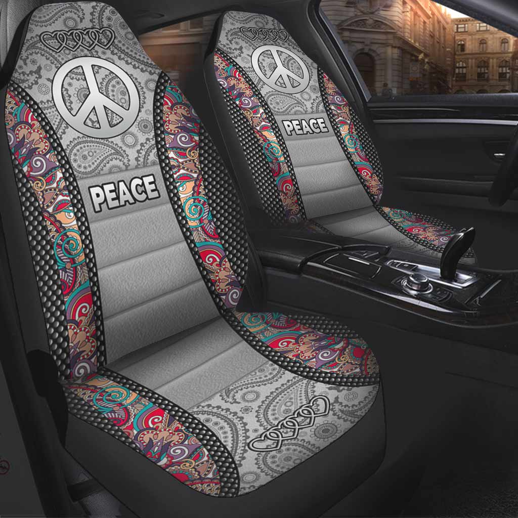 Peace Hippie All Over Print On Car Seat Covers, Hippie Front Car Seat Cover SO0005