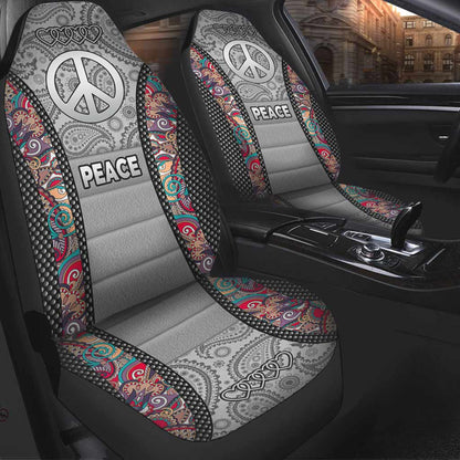 Peace Hippie All Over Print On Car Seat Covers, Hippie Front Car Seat Cover SO0005