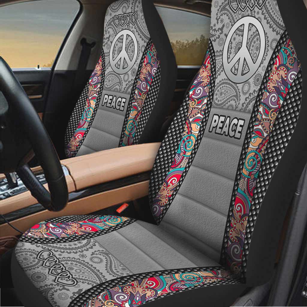 Peace Hippie All Over Print On Car Seat Covers, Hippie Front Car Seat Cover SO0005