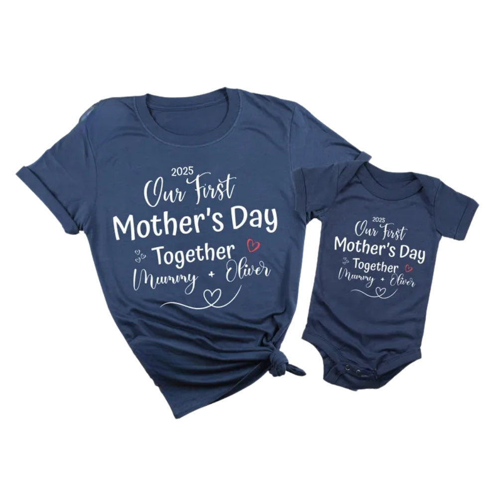 Our First Mother's Day Together Custom Matching T Shirts, Custom 1st Mother Day Family Shirts ET0306