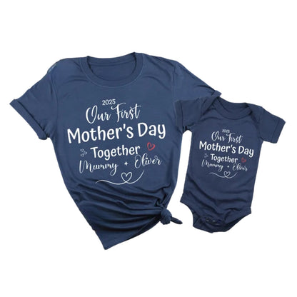 Our First Mother's Day Together Custom Matching T Shirts, Custom 1st Mother Day Family Shirts ET0306