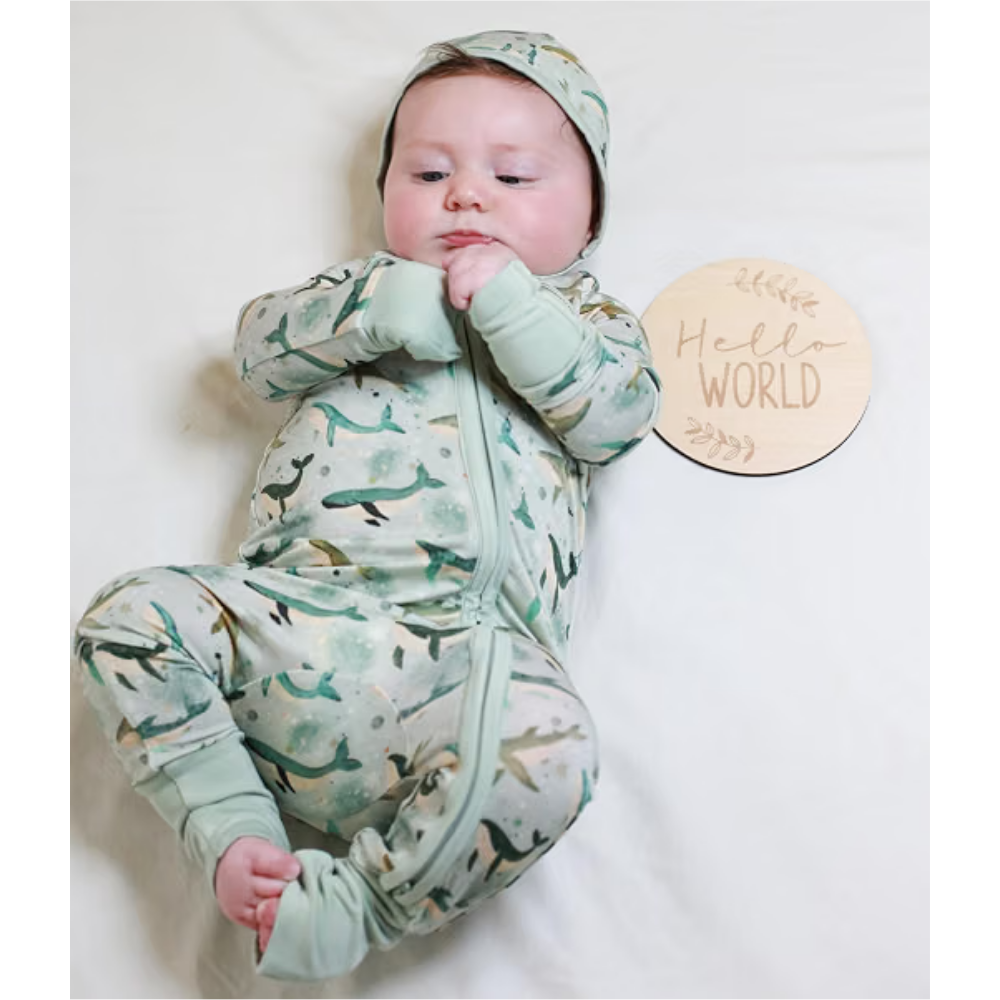 Whale Ocean Baby Romper Zipper Convertible, Whale Lover Baby Romper Convertible BB0439