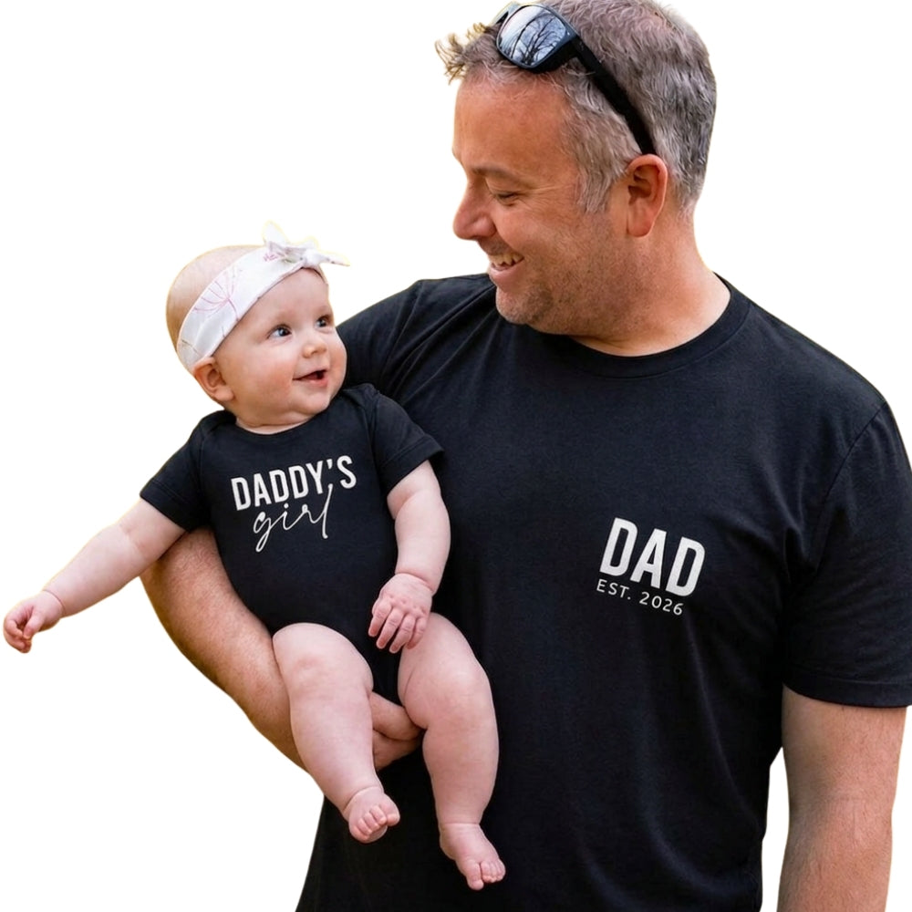 Dad Daddy's Girl Custom Year Matching Dad And Daughter T Shirt, Daddy With Daughter Matching Shirts ET0997