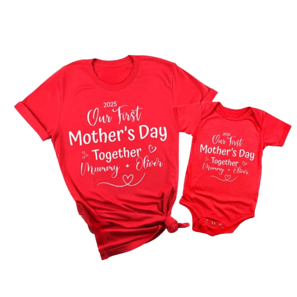Our First Mother's Day Together Custom Matching T Shirts, Custom 1st Mother Day Family Shirts ET0306
